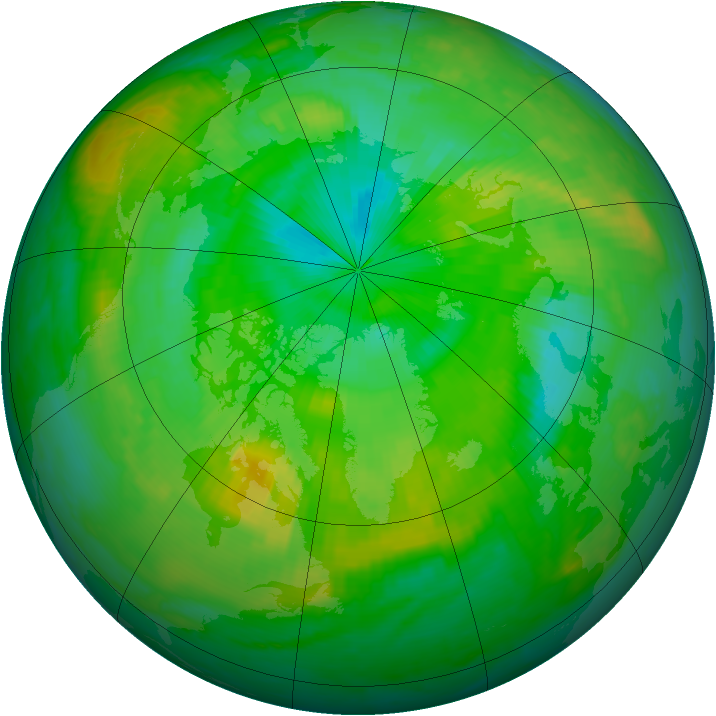 Arctic ozone map for 12 July 1999